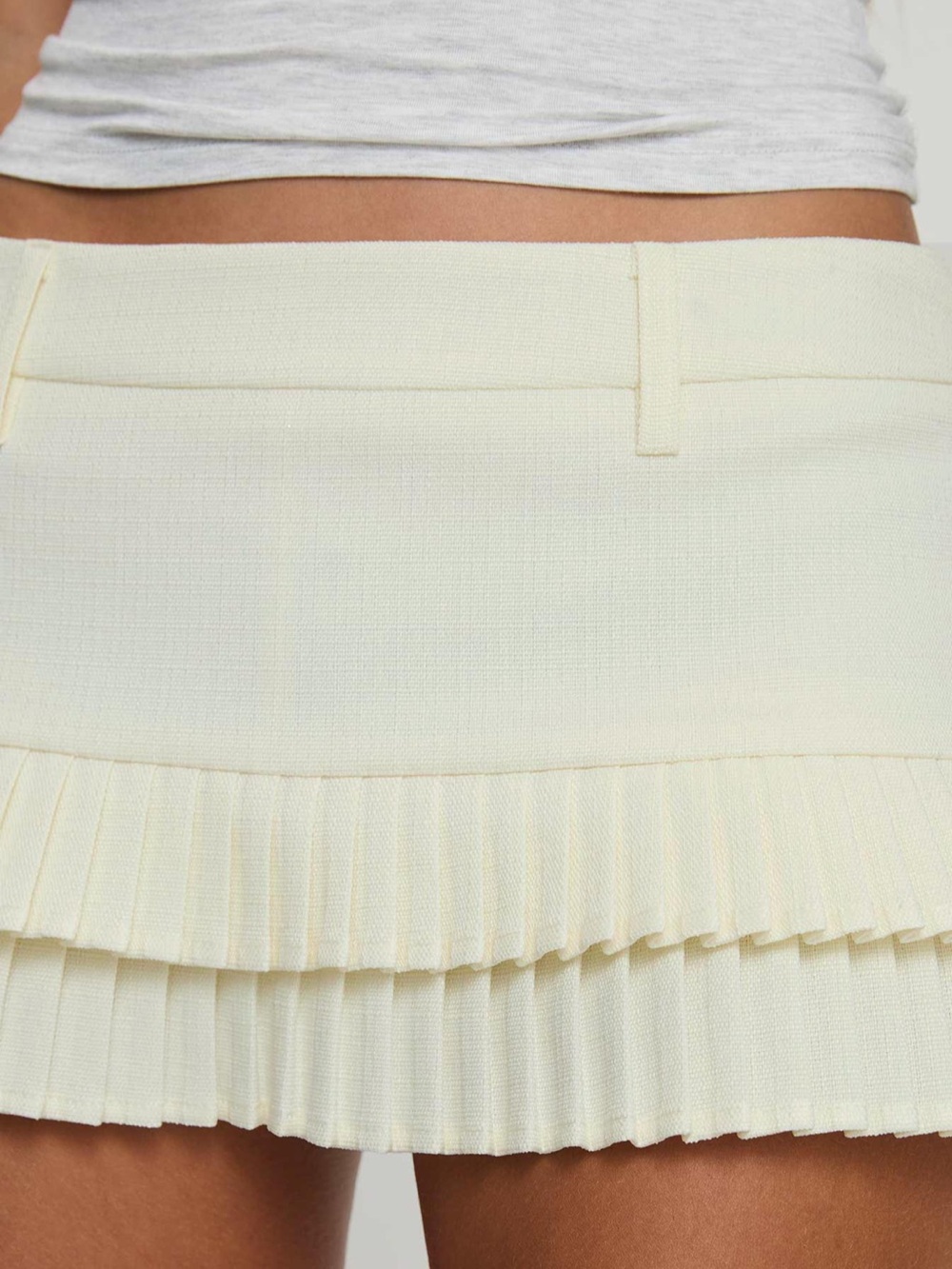 Deei Double Ruffle Mini Skort Soft Lemon - Picture 3 of 4